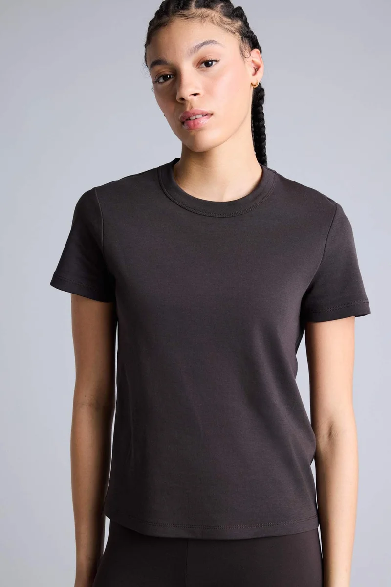 DeFacto Standard Fit Crew Neck Sports Cotton T-Shirt