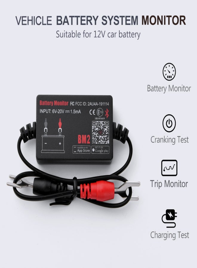 BLE Battery Monitor BM2 for Car 12V Battery Tester with Bluetooth Battery Sense Tester Battery Load Tester for Motorcycles/Boats/Cars/Trucks - Image 2