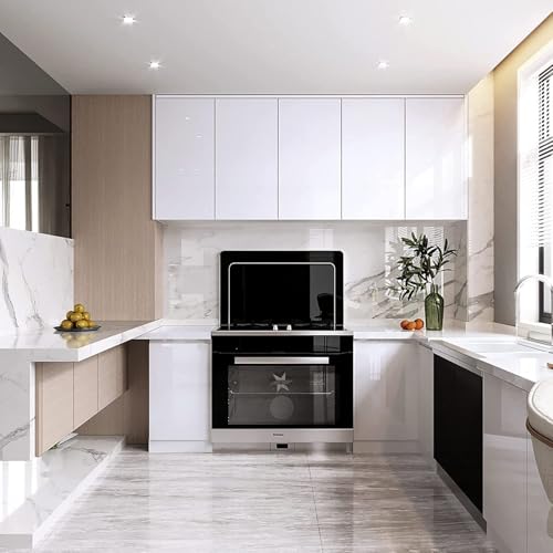 ERATO Glossy Wallpaper Peel & Stick Vinyl Contact Paper Self Adhesive Wallpaper for Kitchen Cabinets Furniture Countertop Removable Waterproof Wallpaper (White Glossy, 2 Feet x 10 Feet) - Image 2