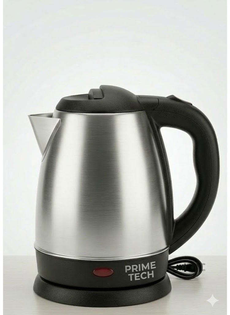 PRIME TECH Electric Kettle 1.5L Stainless Steel,1500 Watt, Fast Boiling Water Kettle with Auto Shut-Off, Cordless Tea & Coffee Kettle Silver - Image 1