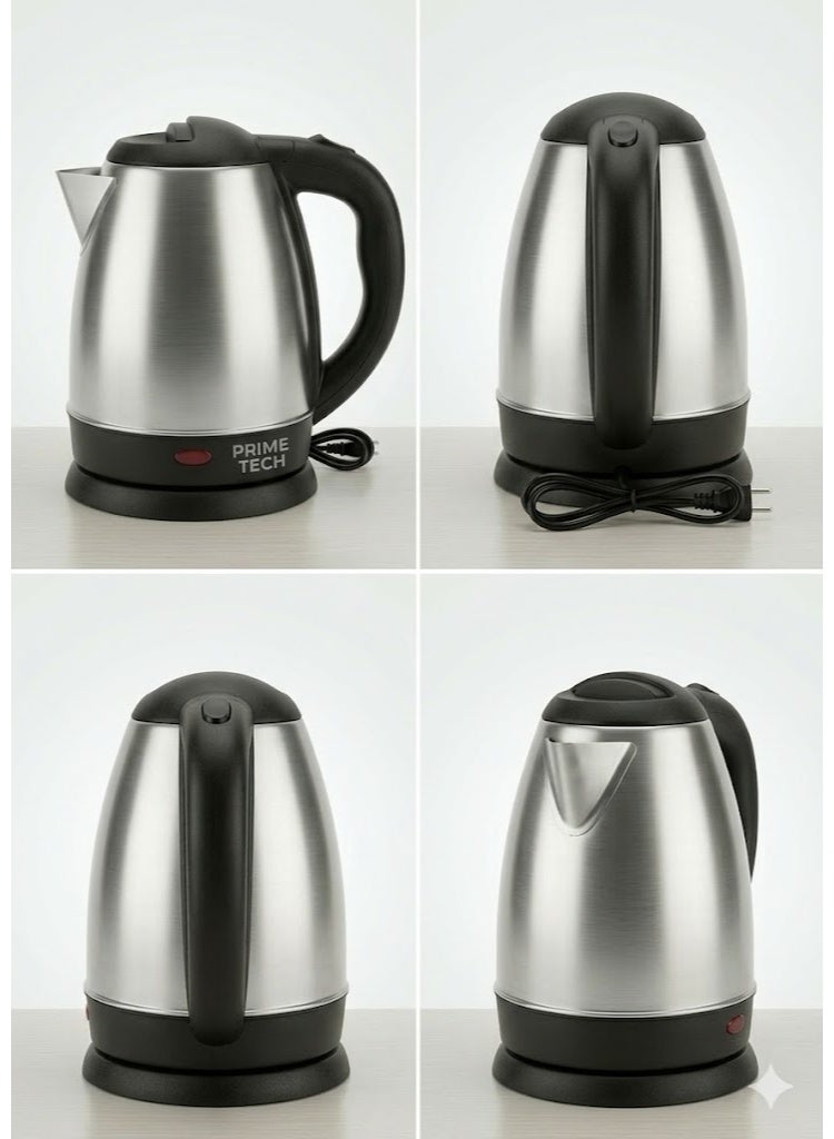 PRIME TECH Electric Kettle 1.5L Stainless Steel,1500 Watt, Fast Boiling Water Kettle with Auto Shut-Off, Cordless Tea & Coffee Kettle Silver - Image 2