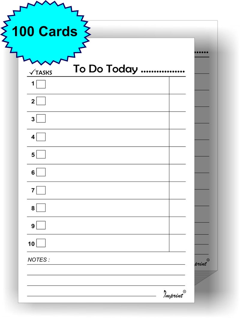 IMPRINT to-Do List Cards 3.5 x 6 Approx Inches White and Thick Sheets, Pack of 100 - Image 2