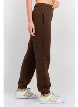 NIA Women Regular Fit Drawstring Plain Sweatpants, Brown  - Image 1