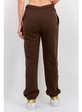 NIA Women Regular Fit Drawstring Plain Sweatpants, Brown  - Image 2
