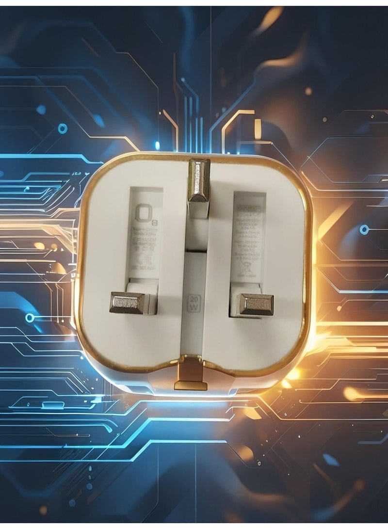او ايت.ديزاين شاحن وكابل USB-C ذهبي فاخر من O8.design في علبة هدايا فاخرة | محول جداري بمنفذ واحد لأجهزة iPhone 17/17 Pro Max/16، وسلسلة Samsung Galaxy، وأجهزة Android وiPad، شاحن USB-C سريع بتقنية PD بقوة 20 واط، رأس شاحن، قابس طاقة من النوع C، محول سفر عالمي، قابس USB-C. - Image 3