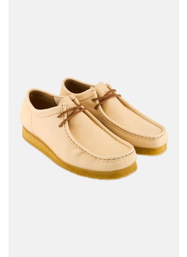 clarks Men Wallabee Standard Fit Lace Up Casual Shoes, Cream  - Image 1