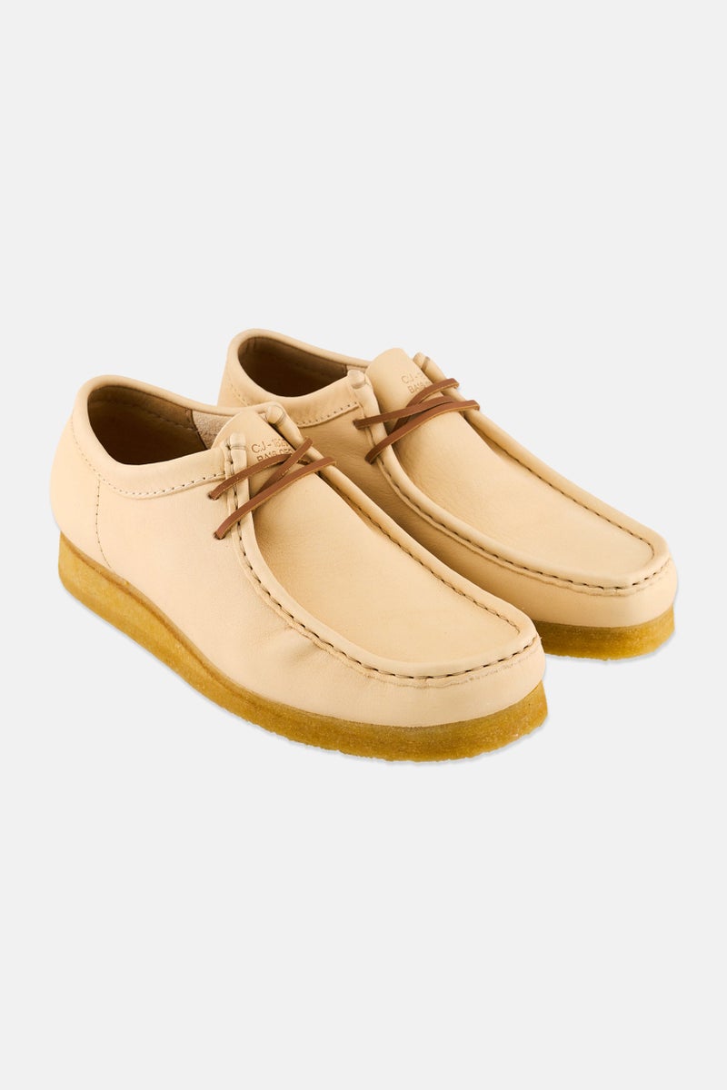 clarks Men Wallabee Standard Fit Lace Up Casual Shoes, Cream  - Image 1