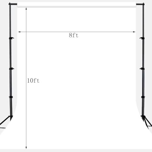HMTfoto Solid Photography Backdrop Background Chromakey Muslin Portrait Background Screen for Photo Video Studio… (White, 8x10ft) - Image 3