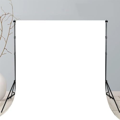 HMTfoto Solid Photography Backdrop Background Chromakey Muslin Portrait Background Screen for Photo Video Studio… (White, 8x10ft) - Image 1