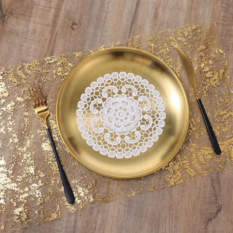 AOZUO 6PCS White Vintage Crochet Doilies  6 Inch Round Lace Placemats Doilies Handmade Coasters Rustic Table Doilies Decors for Tables Kitchen Dining Room Party Wedding Birthday Dressers Vase(A) - Image 2
