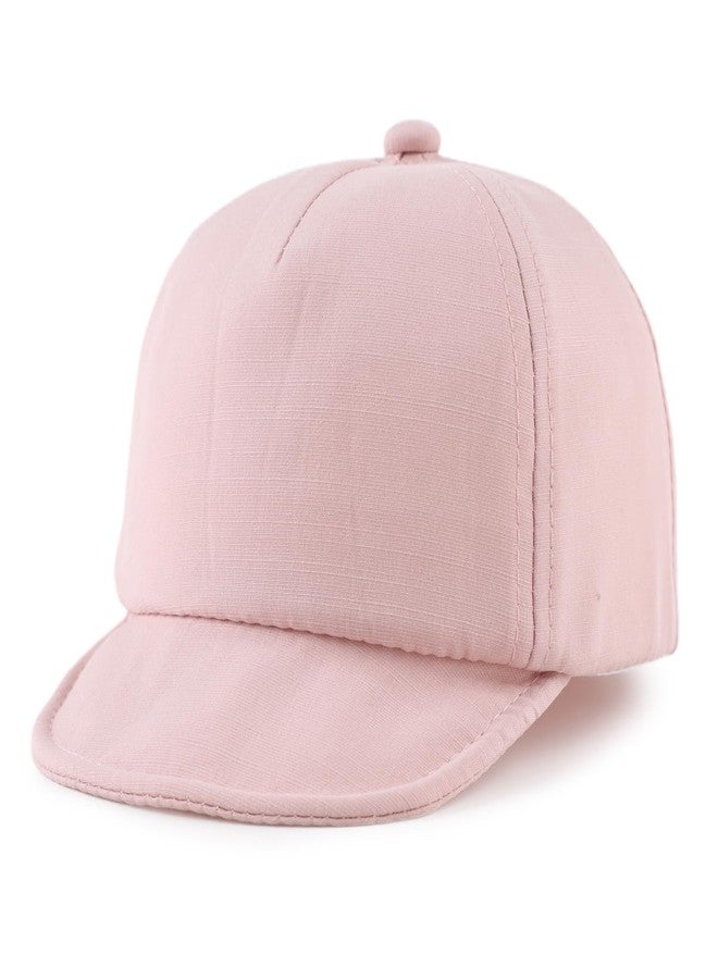 OMUKY Cotton Baby Toddler Hat Sun Protection Toddler Baseball Hat Infant Boys Girls Beach Cap Cute Baby Baseball Cap(Pink,48cm) - Image 1