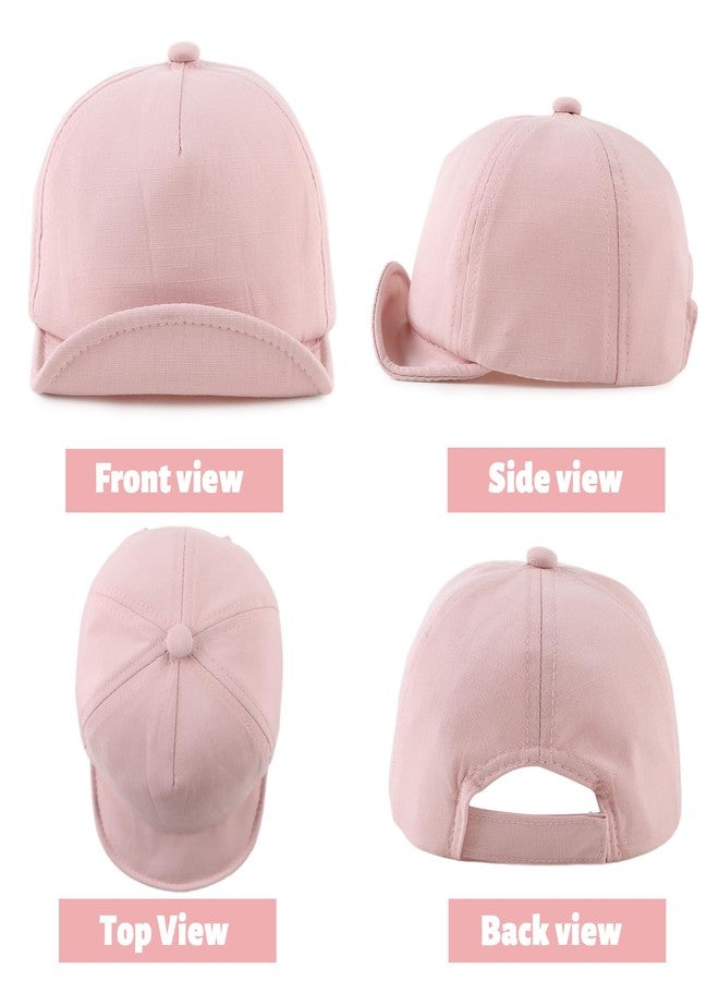 OMUKY Cotton Baby Toddler Hat Sun Protection Toddler Baseball Hat Infant Boys Girls Beach Cap Cute Baby Baseball Cap(Pink,48cm) - Image 2
