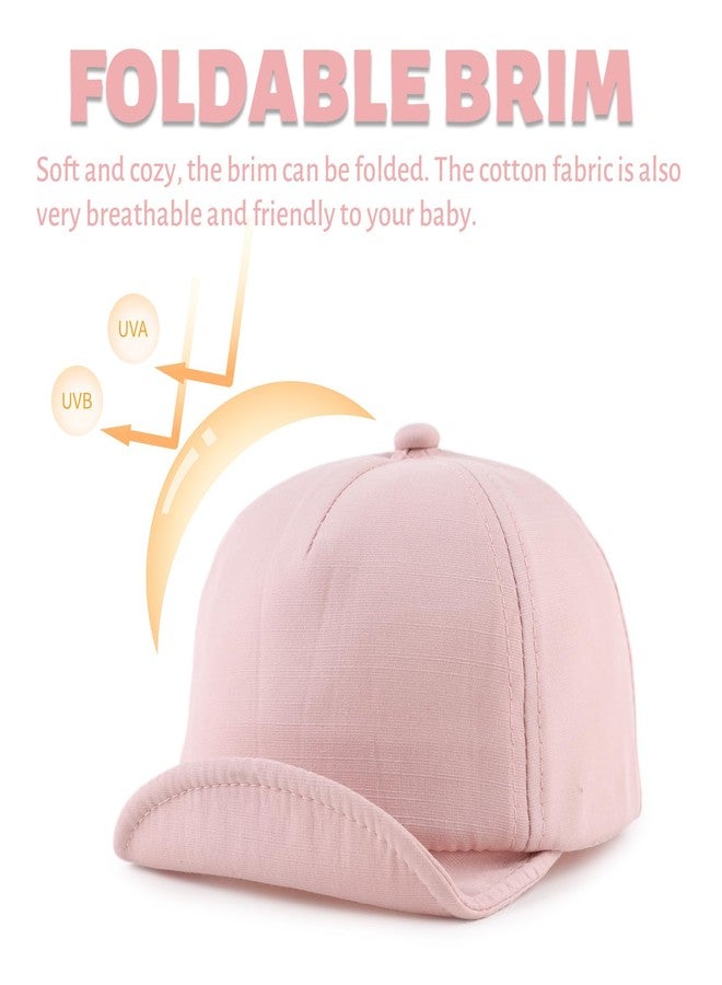 OMUKY Cotton Baby Toddler Hat Sun Protection Toddler Baseball Hat Infant Boys Girls Beach Cap Cute Baby Baseball Cap(Pink,48cm) - Image 3