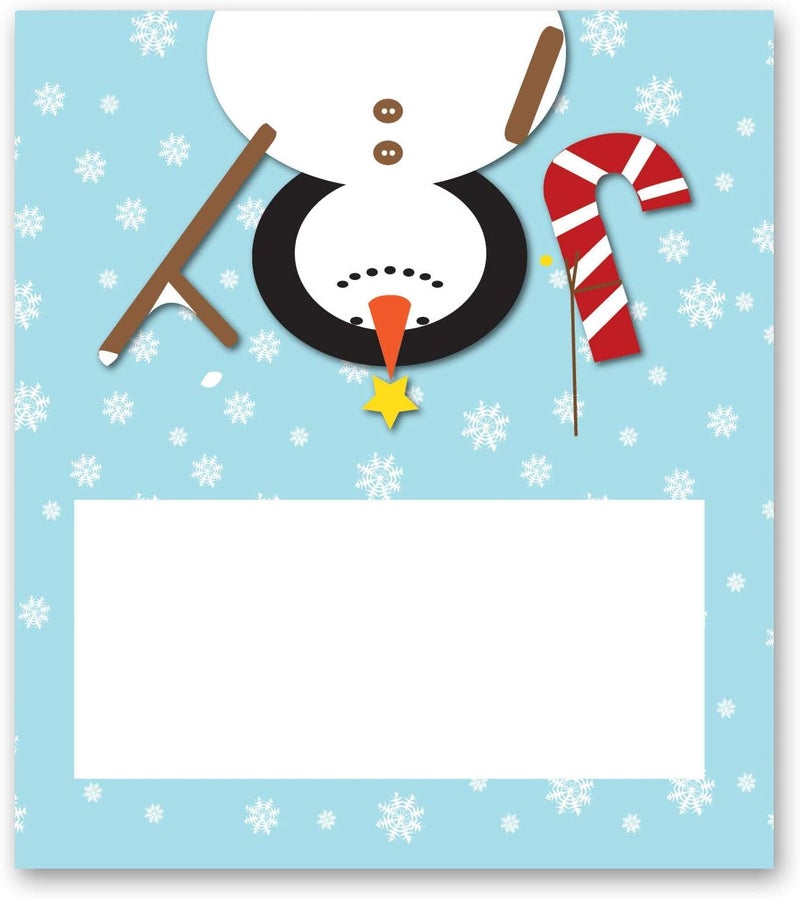 Stonehouse Collection Snowman Joy Christmas Place Cards  25 Christmas Holiday Table Tents  Place Cards Joy - Image 1