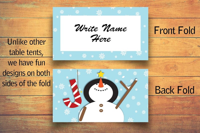 Stonehouse Collection Snowman Joy Christmas Place Cards  25 Christmas Holiday Table Tents  Place Cards Joy - Image 2