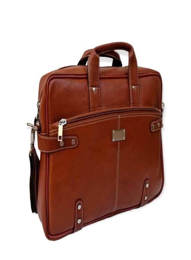 ZXC Genuine Leather Laptop Messenger Bag for up to 15 inch for Office/Business - Image 1