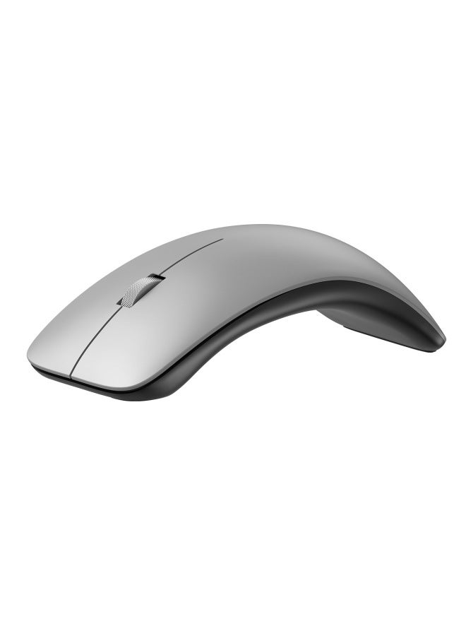 Bluetooth Dual-mode Wireless Mouse Ultra-thin Magnetic Suction Cover ARC Ergonomic Mute Mouse Hot Explosions-Color:【2.4g Battery Model】 Silver