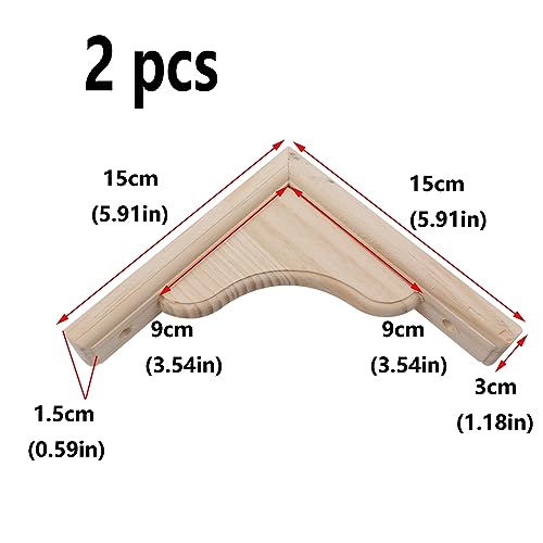 Antrader Solid Wall Mount Wood Shelf Bracket 6 Inch Wooden Shelf Brackets DIY Wood Bracket Include Mounting Screws Pack of 2 - Image 3