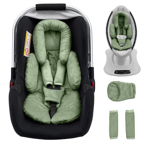 Kaseeous Infant Car Seat Head Support with Extra Shoulder Covers Set Thickened Carseat Cushion for Baby Breathable Newborn Carseat Insert for Stroller Swing - Image 1