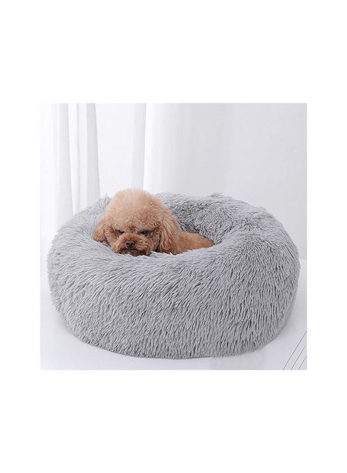مورو مورو سرير كلاب مخملي تقويمي مع فراء ناعم وقاعدة بلاستيكية - عش مريح وقابل للغسل للحيوانات الأليفة - Image 2