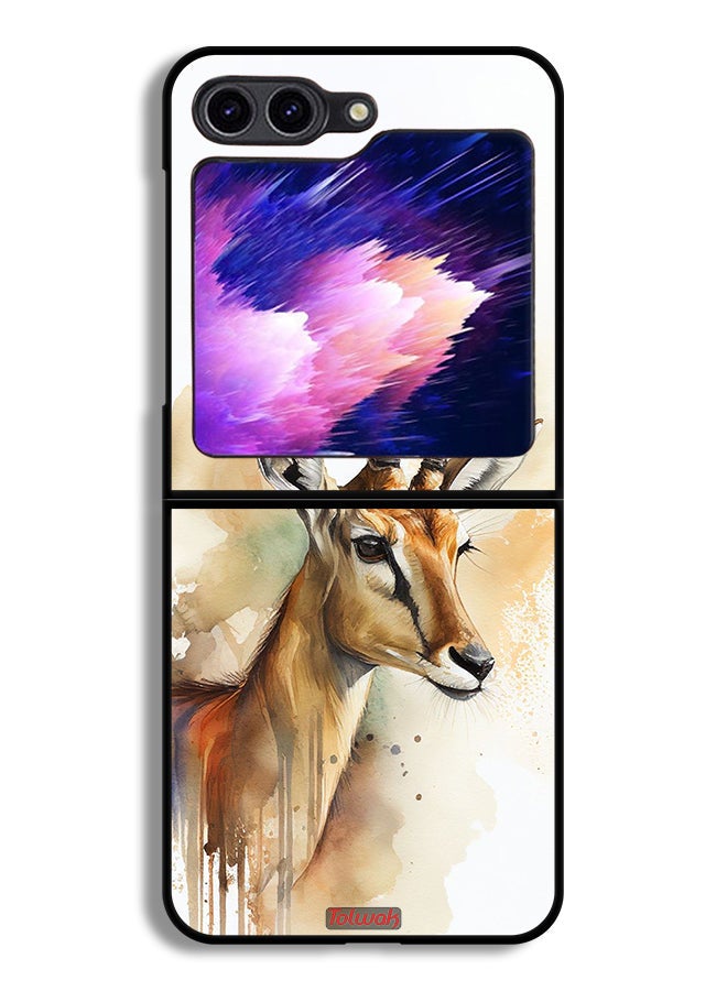 Tolwak Samsung Galaxy Z Flip6 Protective Case Cover Deer Abstract Art - Image 1