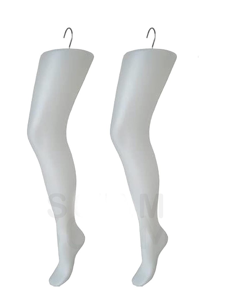 Shree Female Leg Mannequin Dummy Display Hangers Jeans Legging Pants Socks (2, White)