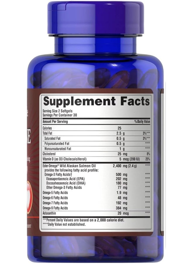 Puritan's Pride Puritan'S Pride All In One Omega 3, 5, 6, 7 And 9 With Vitamin D3, 60 Soft Gel'S  - Image 2