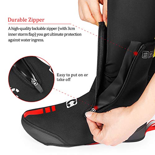 CXWXC Cycling Shoe Covers Neoprene Waterproof,Winter Thermal Warm Full Bicycle Overshoes for Men Women,Road Mountain Bike Booties - Image 4