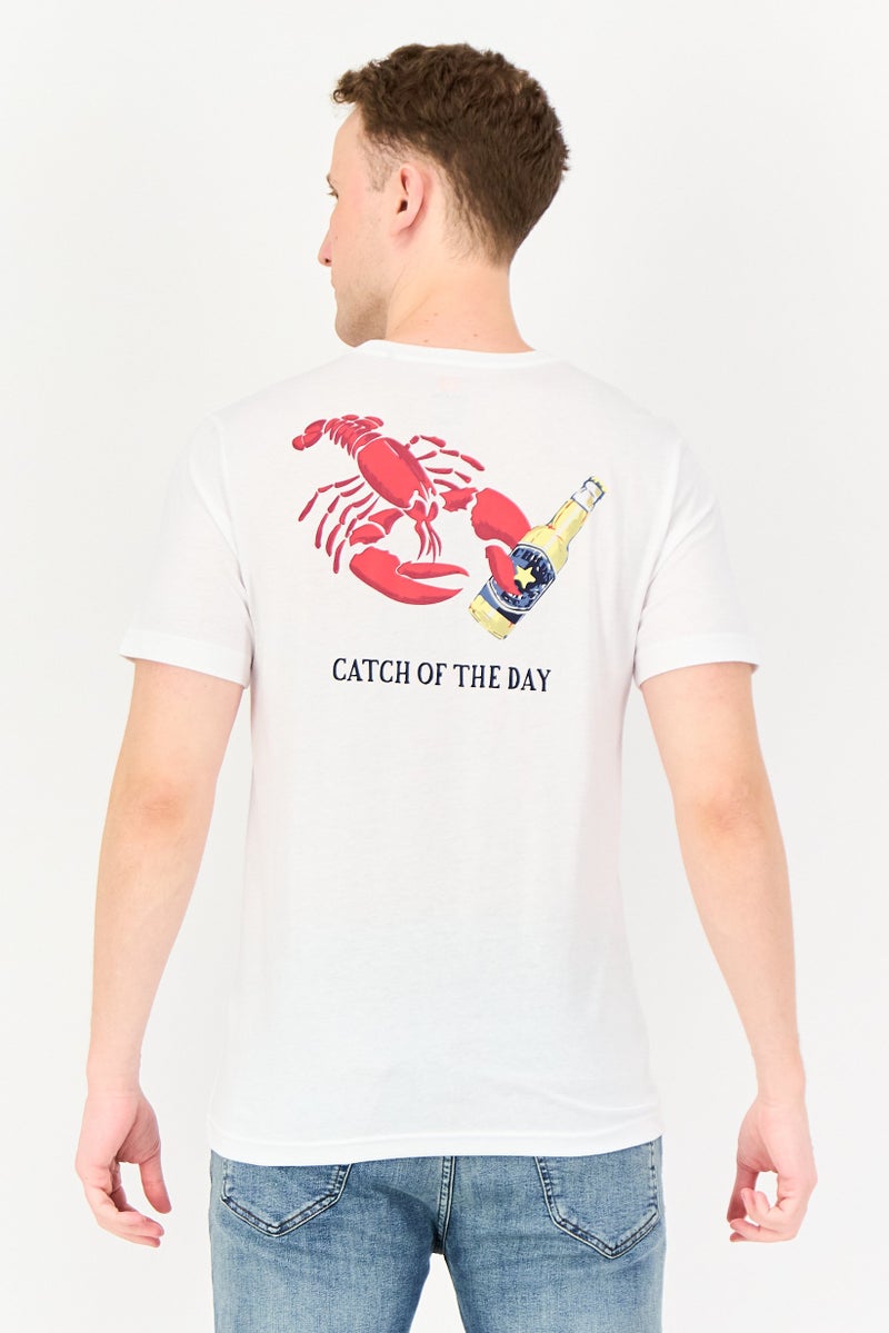 Chaps Men Crew Neck Short Sleeve Graphic Print T-Shirt, White - Image 3