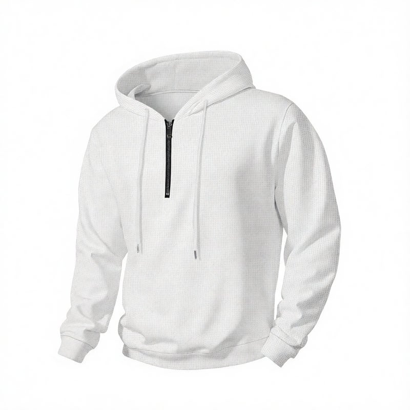 Men's Half Zip Hooded Sweatshirt Outdoor Casual Sports Top - Image 1
