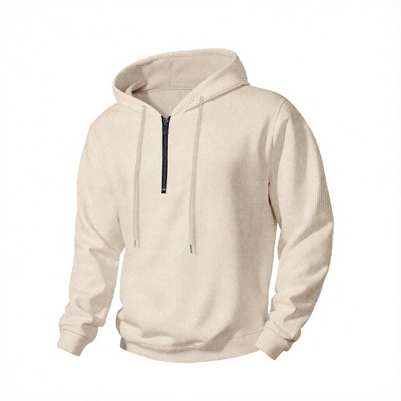 Men's Half Zip Hooded Sweatshirt Outdoor Casual Sports Top - Image 2