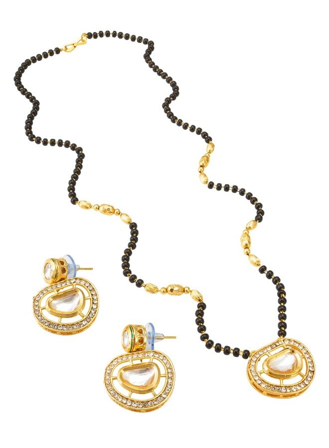 BEVOGUE Premium Mangalsutra for Women Stylish | Gold Plated Black Beads Chain | Elegant Pendant Necklace for Routine Wear, Wedding, Festive Look & Special Gifting - Image 1