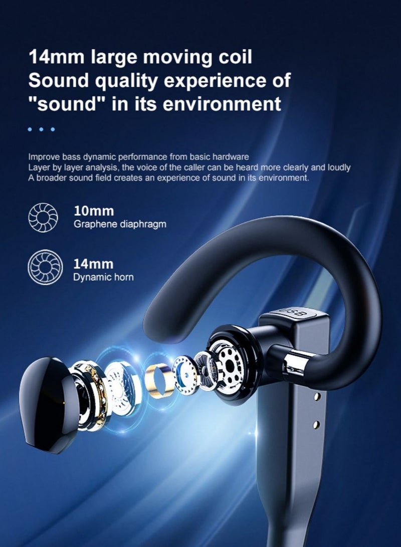 SYOSI Bluetooth Headset Handsfree Wireless Bluetooth Earpiece for Mobile Phone V5.1 Headset with Microphone Noise Cancelling 10H Talking Time Bluetooth Headphone Earphone Headphones + Charging Case - Image 5