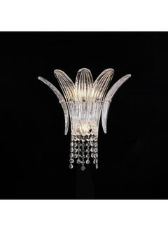 DANUBE HOME Danube Home Florio Crystal Wall Sconce For Living Room, Bed Room, Dining| Indoor Wall Light With 3 - G9 Socket(Bulb Not Included)| Metal+Crystal Frame, Chrome Finish - L28xW27xH280cm (1 Year Warranty)  - Image 2