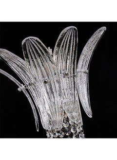 DANUBE HOME Danube Home Florio Crystal Wall Sconce For Living Room, Bed Room, Dining| Indoor Wall Light With 3 - G9 Socket(Bulb Not Included)| Metal+Crystal Frame, Chrome Finish - L28xW27xH280cm (1 Year Warranty)  - Image 3