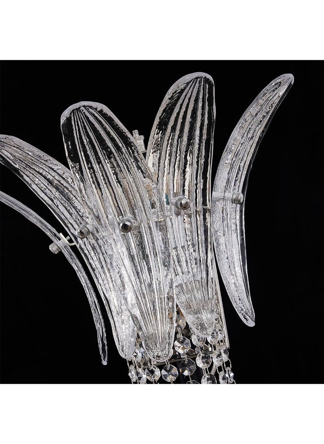 DANUBE HOME Danube Home Florio Crystal Wall Sconce For Living Room, Bed Room, Dining| Indoor Wall Light With 3 - G9 Socket(Bulb Not Included)| Metal+Crystal Frame, Chrome Finish - L28xW27xH280cm (1 Year Warranty)  - Image 3