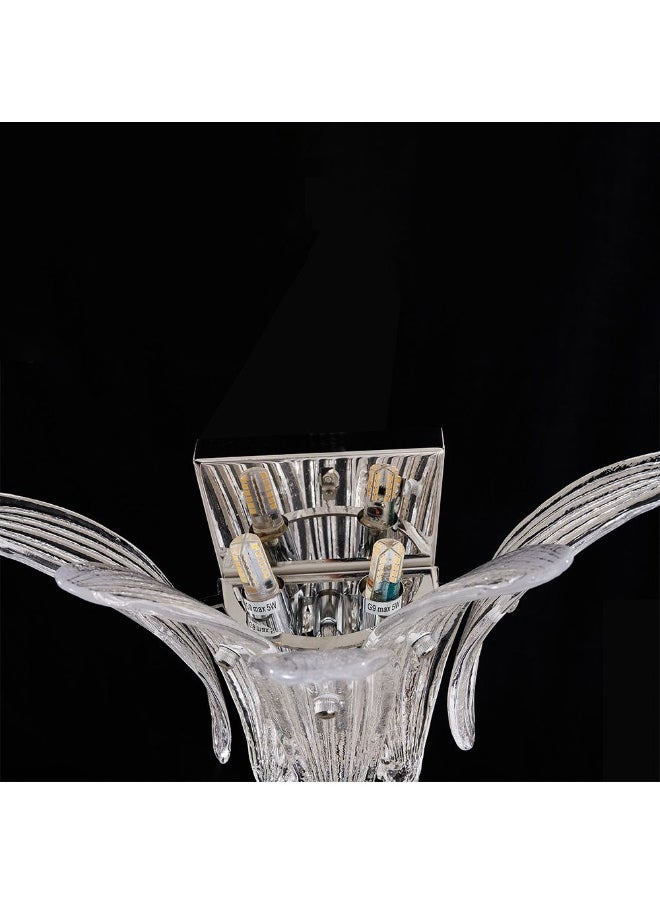 DANUBE HOME Danube Home Florio Crystal Wall Sconce For Living Room, Bed Room, Dining| Indoor Wall Light With 3 - G9 Socket(Bulb Not Included)| Metal+Crystal Frame, Chrome Finish - L28xW27xH280cm (1 Year Warranty)  - Image 5