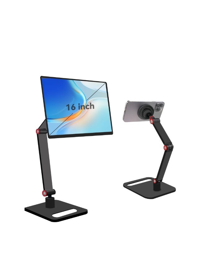 Arabest Magnetic Stand Tablet Holder, Portable Monitor Mount, Adjustable for Desk Bed Home Office, Magnetic Accessories for 16" iPad Pro 12.9, Air/Mini, Samsung Galaxy Tabs Z Fold - Image 1