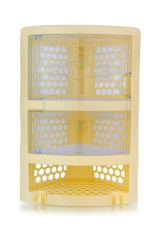 Nabhya Nabhya Multi Purpose Plastic Corner Rack with Door Wall Mount Bathroom Corner Storage Shelf for Kitchen, Living Room, Bathroom (Beige)  - Image 1