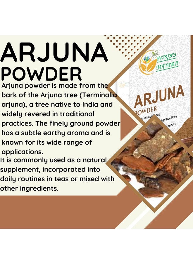 هيربس بوتيانيكا مسحوق لحاء الأرجونا من هيربس بوتانيكا، مسحوق لحاء الأرجونا النقي بنسبة 100% (Arjun Ki Chaal) للشاي العشبي والعافية - مسحوق لحاء الشجر المطحون ناعماً للاستخدام المنزلي - عبوة 5.3 أونصة - Image 2
