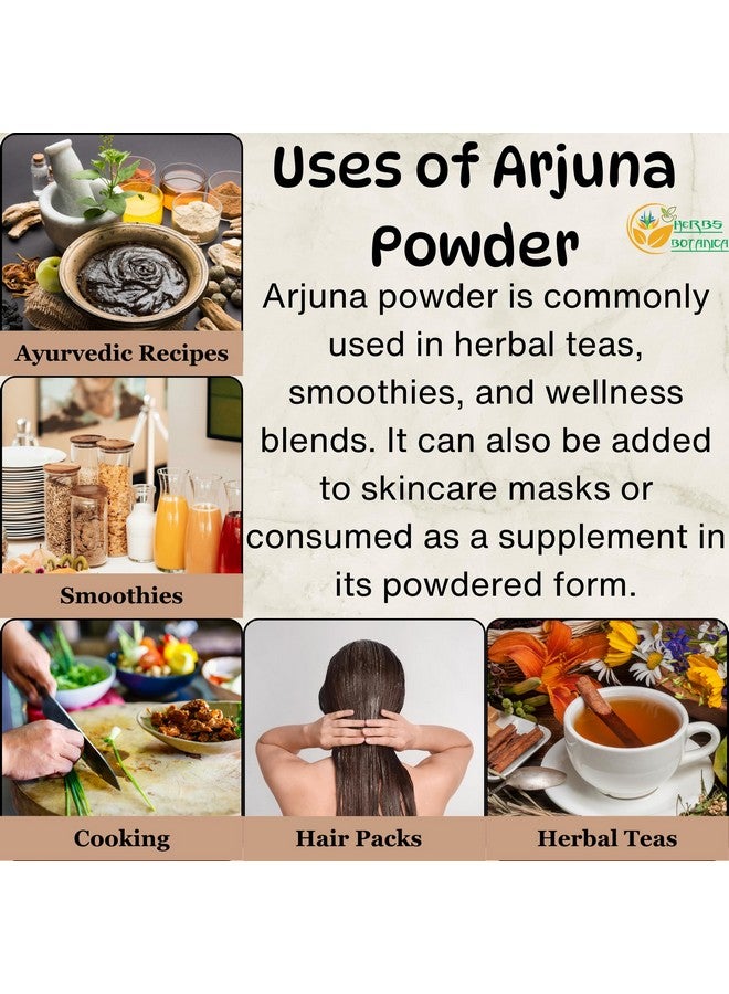 هيربس بوتيانيكا مسحوق لحاء الأرجونا من هيربس بوتانيكا، مسحوق لحاء الأرجونا النقي بنسبة 100% (Arjun Ki Chaal) للشاي العشبي والعافية - مسحوق لحاء الشجر المطحون ناعماً للاستخدام المنزلي - عبوة 5.3 أونصة - Image 4