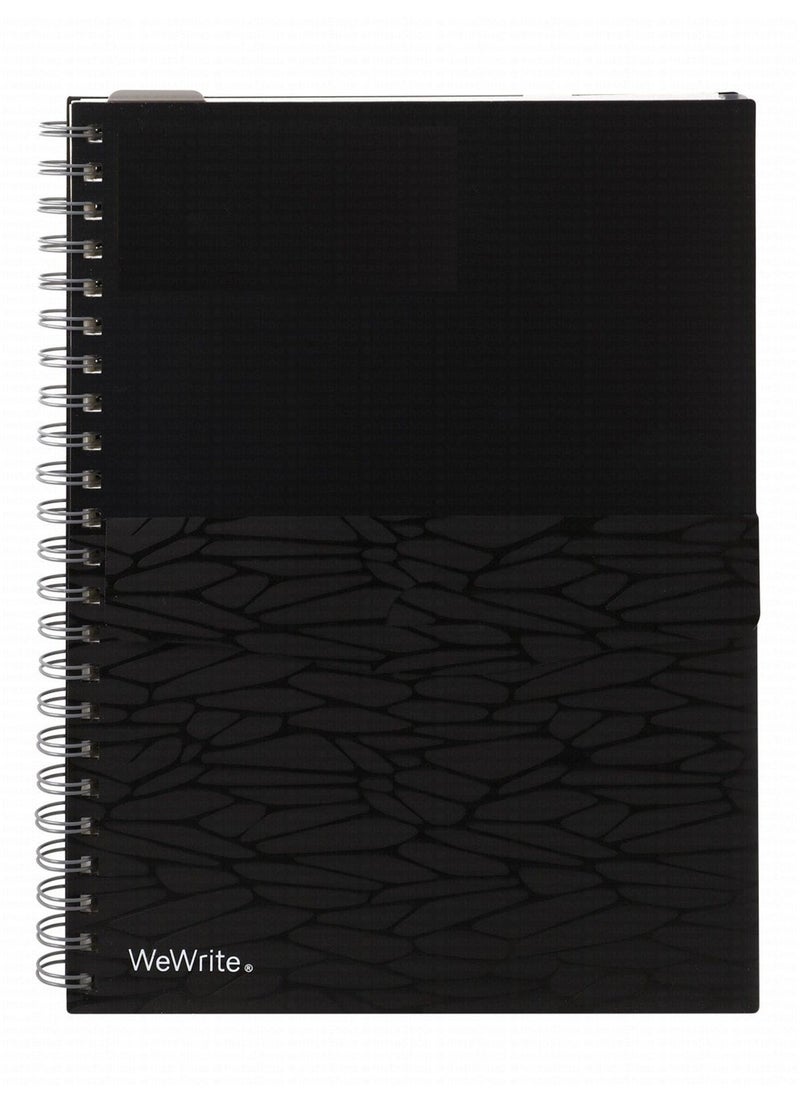 Foldermate - Nest Plus WeWrite B5 Black Spiral 3 Subject Ruled Notebook with Pocket - Image 1