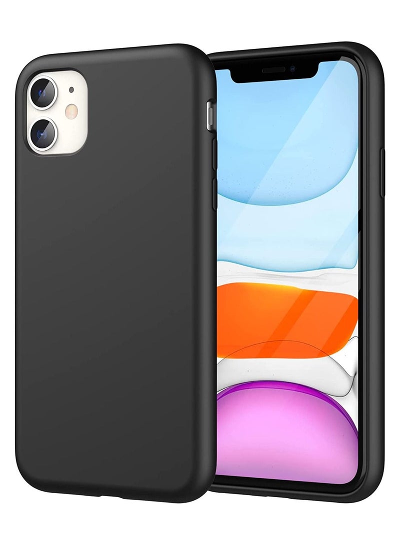جي تيك جراب JETech من السيليكون لهاتف iPhone 11 (2019) مقاس 6.1 بوصة ، جراب واقٍ لكامل الجسم بملمس حريري ناعم الملمس ، غطاء مقاوم للصدمات مع بطانة من الألياف الدقيقة (أسود) - Image 1