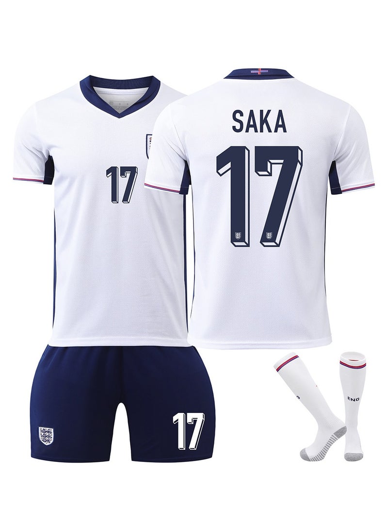 2024 European Cup England Children and Youth Football Uniform Three-piece Set No. 17  - Image 1
