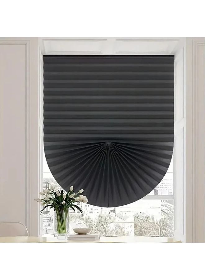 Cordless No Drill Pleated Shade Curtains Blackout Blinds 35.43 x 70.87 Inch Black Color Peel Stick Installation - Image 4