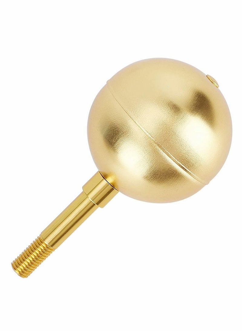 Excefore Flagpole Ball Top Ornament, 3-Inch Flag Pole Gold Ball Flag Pole Topper Aluminum Weatherproof Flagpole Topper for Top of Outdoor Flag Pole Caps - Image 1