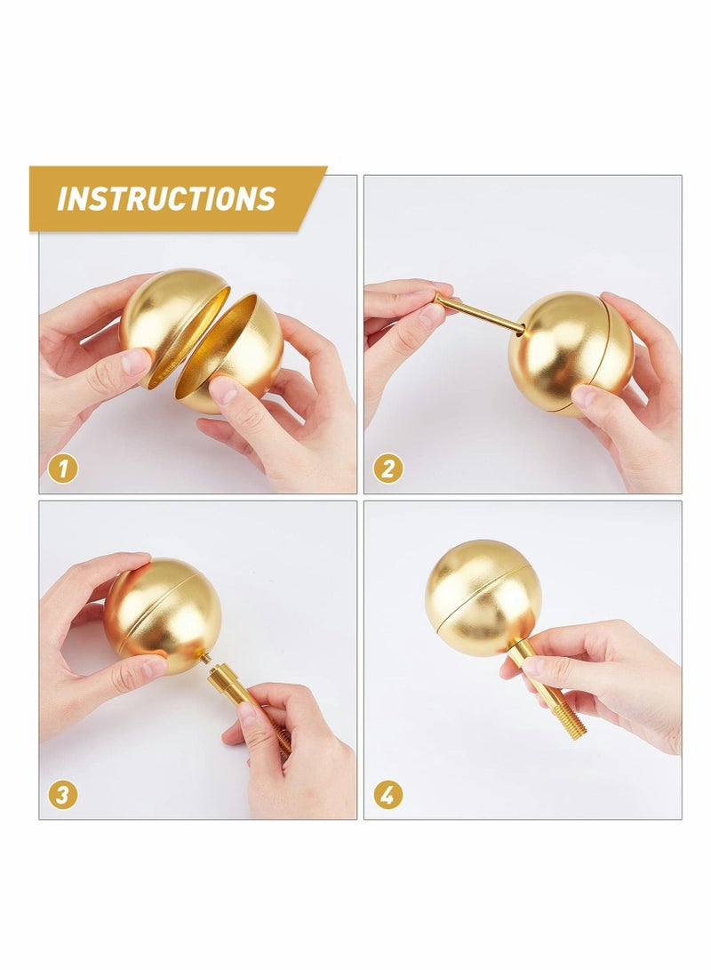 Excefore Flagpole Ball Top Ornament, 3-Inch Flag Pole Gold Ball Flag Pole Topper Aluminum Weatherproof Flagpole Topper for Top of Outdoor Flag Pole Caps - Image 3