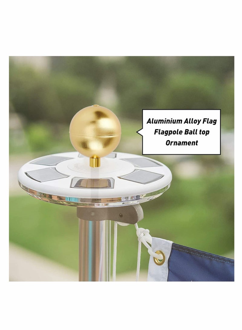 Excefore Flagpole Ball Top Ornament, 3-Inch Flag Pole Gold Ball Flag Pole Topper Aluminum Weatherproof Flagpole Topper for Top of Outdoor Flag Pole Caps - Image 4