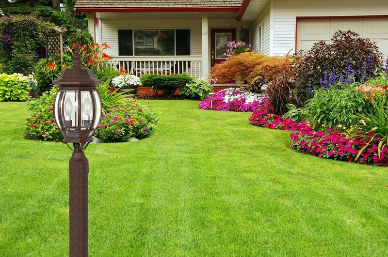 Nuvo Lighting 60/898 Traditional Three Light Post Mount from Central Park Collection in Bronze/Dark Finish - Image 1