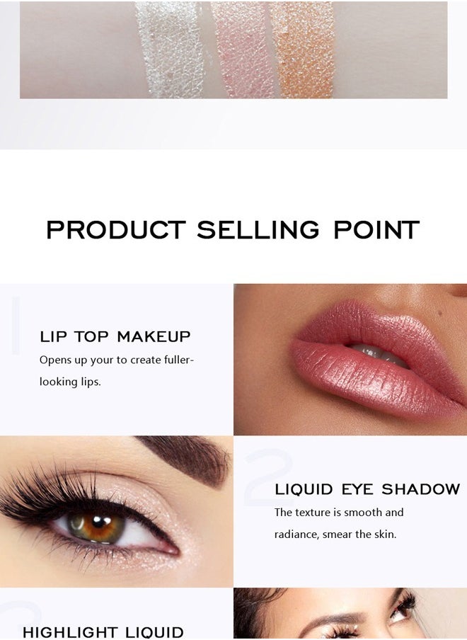 Kiss Beauty Liquid Glitter Concealer Liquid Foundation Eyeliner, Metal Glitter Glitter Eyeshadow, Glitter Long Lasting Waterproof Face Lip Art Suitable For Party Holiday Makeup 03#  - Image 2